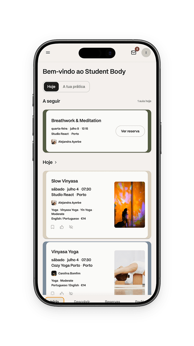 Instructor profile in the app
