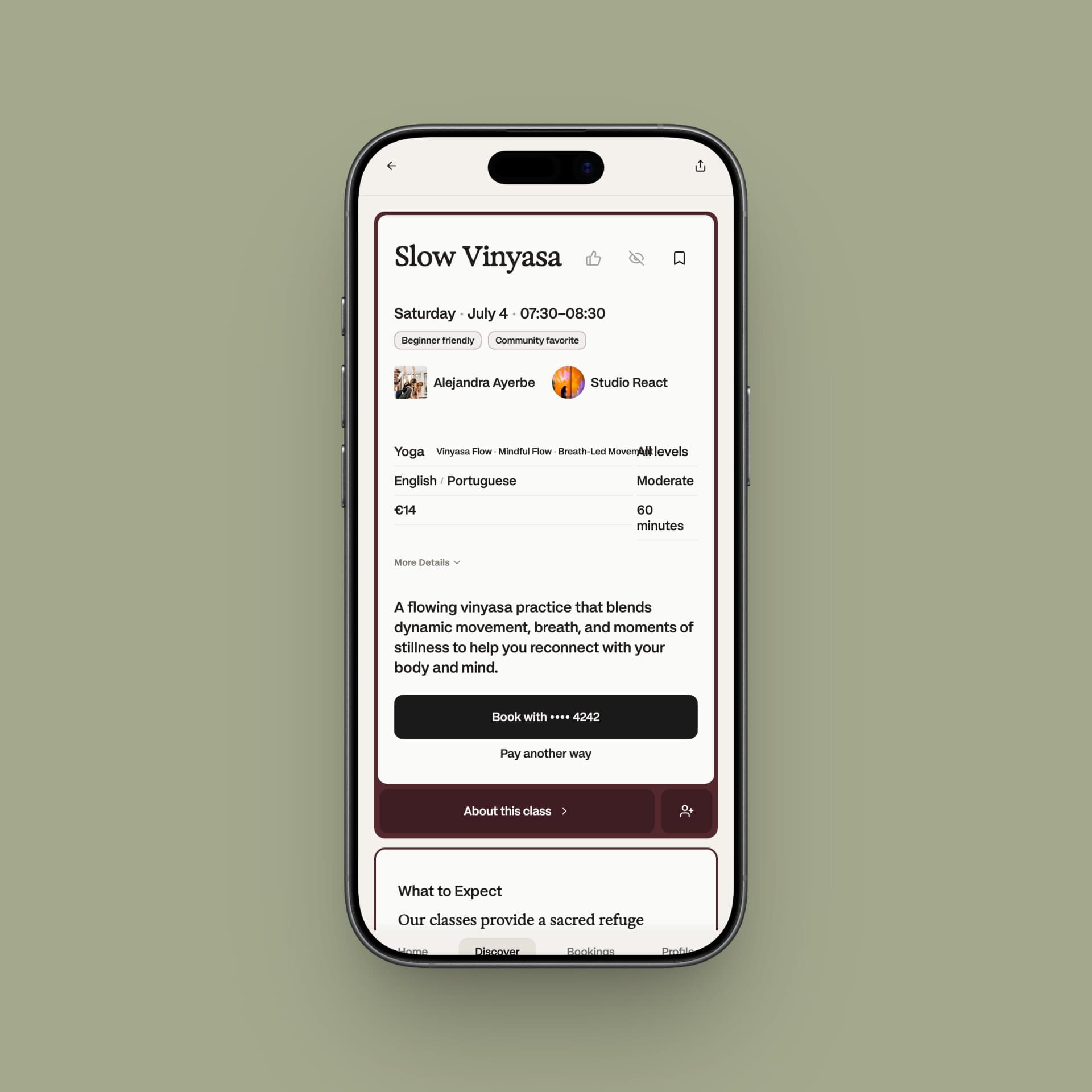 Personalized recommendations in the app