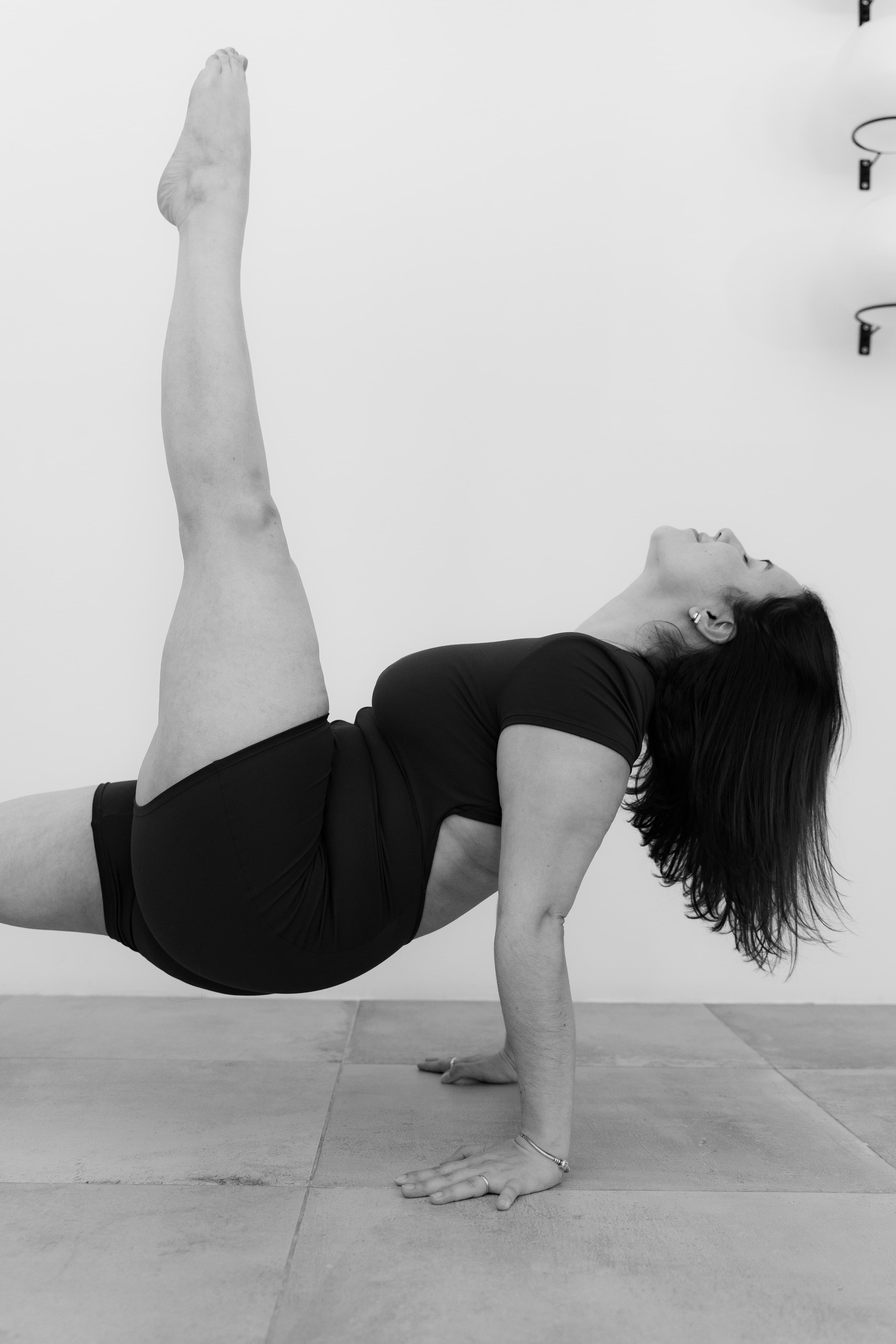 An instructor practicing